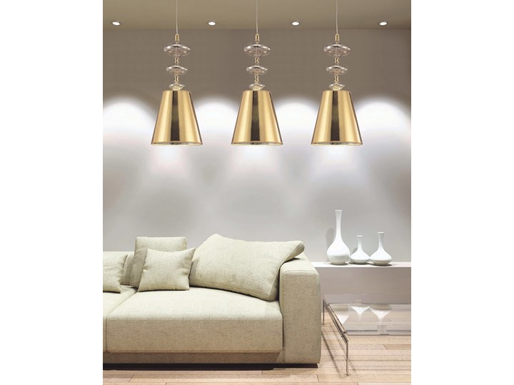 NOWOCZESNA LAMPA WISZĄCA ZŁOTA VENEZIANA W1 Metal Lampa z kloszem Pomieszczenie Sypialnia Chrom Styl Nowoczesny
