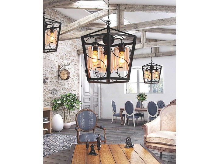 NOWOCZESNA LAMPA WISZĄCA LOFT SPARETTA Lampa z kloszem Lampa druciana Szkło Metal Pomieszczenie Salon