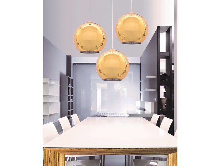 NOWOCZESNA LAMPA WISZĄCA ZŁOTA LOBOS D30 Lampa z kloszem Szkło Metal Pomieszczenie Łazienka