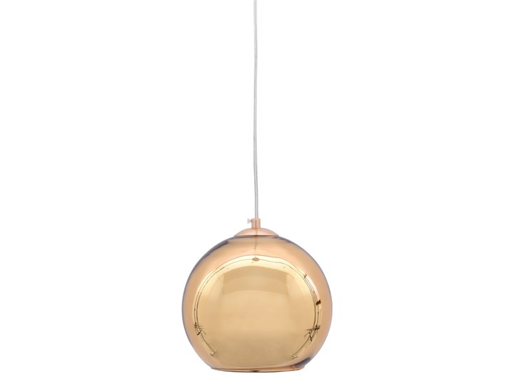 NOWOCZESNA LAMPA WISZĄCA ZŁOTA LOBOS D30 Lampa z kloszem Metal Ilość źródeł światła 1 źródło Szkło Pomieszczenie Salon