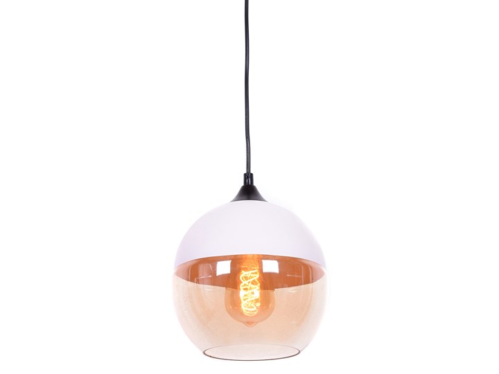 LAMPA WISZĄCA LOFT INDUSTRIALNA BIAŁA ALBION Szkło Kategoria Lampy wiszące Metal Lampa z kloszem Pomieszczenie Salon