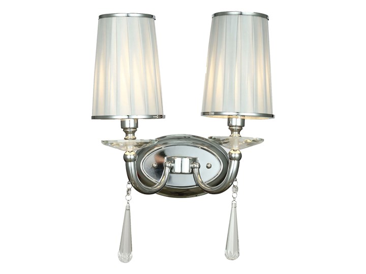 LAMPA ŚCIENNA KINKIET CHROMOWANY FABIONE W2 Tkanina Kinkiet dekoracyjny Metal Kinkiet z abażurem Kinkiet z kloszem Kryształ Kategoria Lampy ścienne