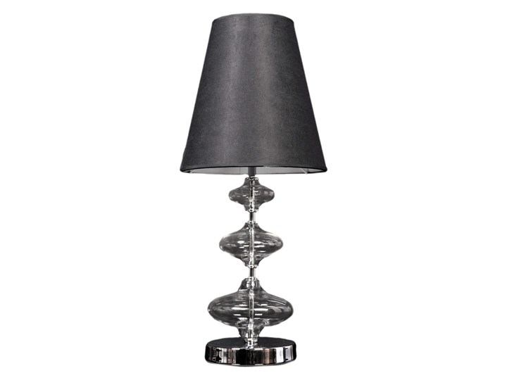 LAMPA NOCNA CZARNA VENEZIANA Szkło Metal Wysokość 58 cm Tkanina Wysokość 65 cm Styl Nowoczesny Lampa z kloszem Chrom Lampa z abażurem Kategoria Lampy stołowe