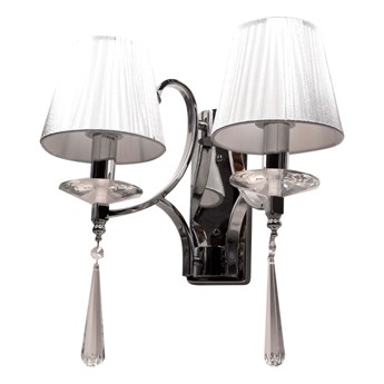 LAMPA ŚCIENNA KINKIET KRYSZTAŁOWY SREBRNY VENISIA W2