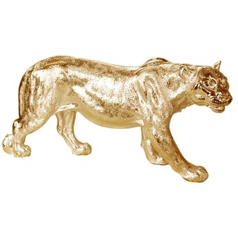 Złota figura lwicy 78 x 16 x 36 cm