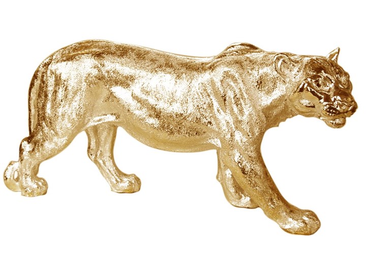Złota figura lwicy 78 x 16 x 36 cm