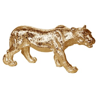 Złota figura lwicy 52 x 14 x 25 cm