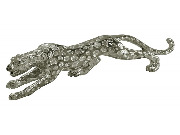 Srebrna figurka Gepard 76x15x21 cm Żywica Zwierzęta Kolor Srebrny