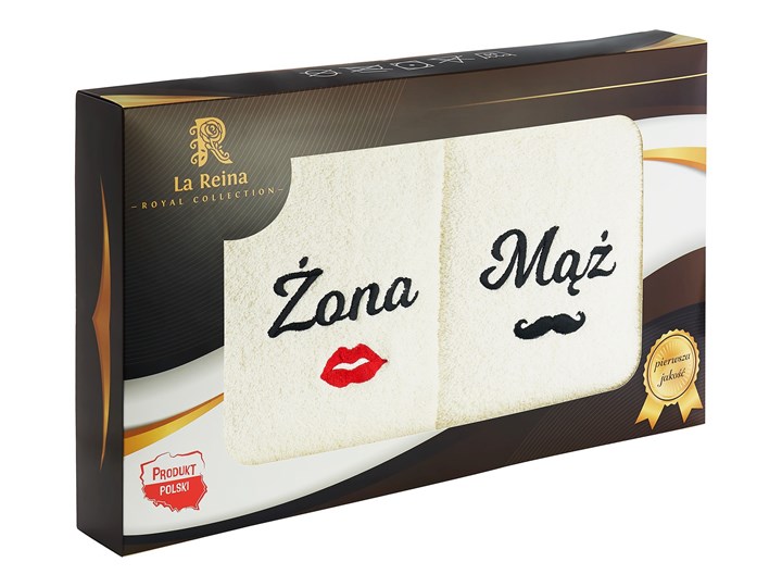 Komplet ręczniki Kąpielowe Mąż Żona 70x140 cm Haft Ręcznik kąpielowy Komplet ręczników Kolor Biały
