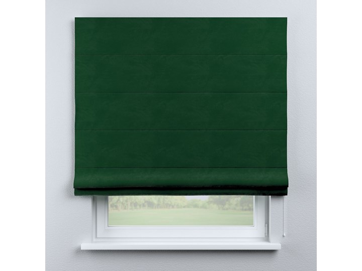 Roleta rzymska Billie, butelkowa zieleń, szer.100 × dł.170 cm, Posh Velvet Wzór Dla dzieci Kolor Zielony
