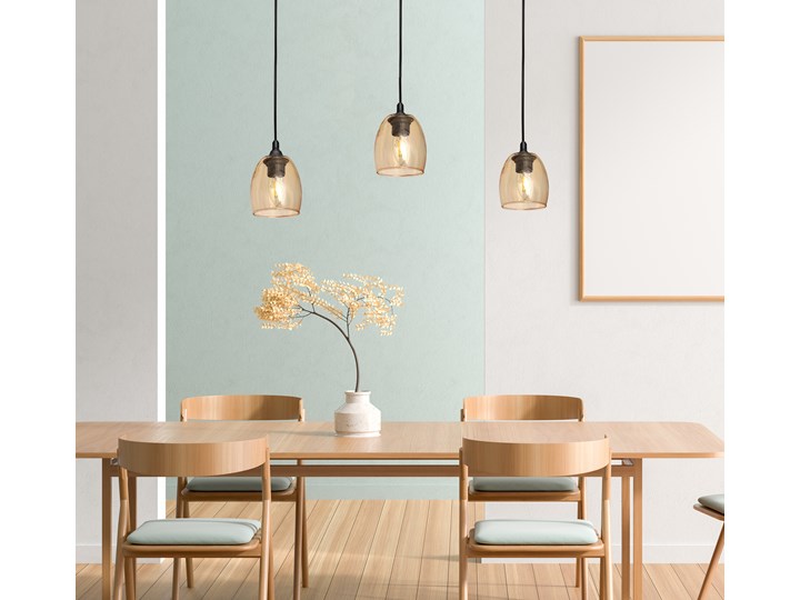 Lampa BRILLANT na listwie W-L 8014/3 BK+GO Lampa z kloszem Szkło Kolor Czarny