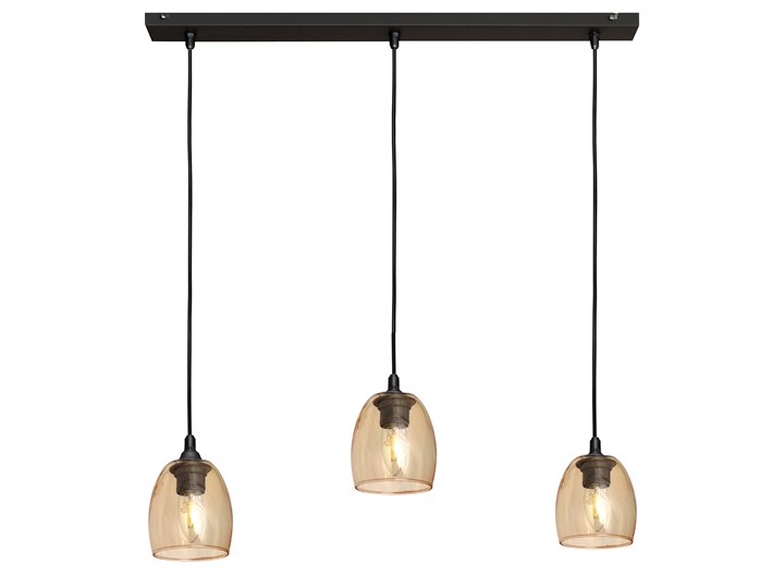 Lampa BRILLANT na listwie W-L 8014/3 BK+GO Szkło Lampa z kloszem Kolor Czarny