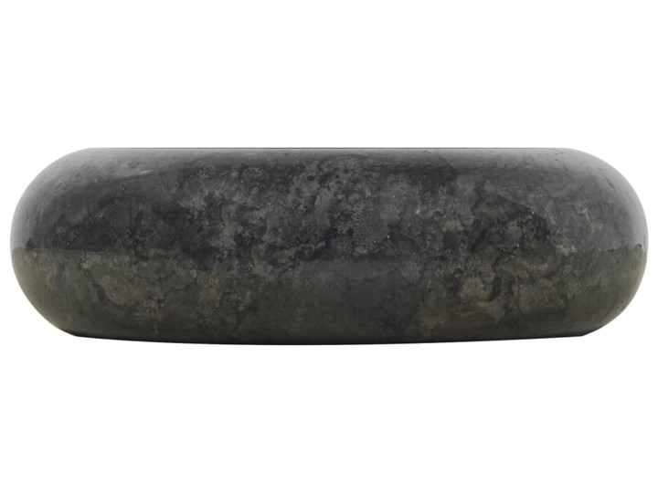 vidaXL Umywalka, 40 x 12 cm, marmurowa, czarna Okrągłe Szerokość 40 cm Kamień naturalny Kolor Czarny