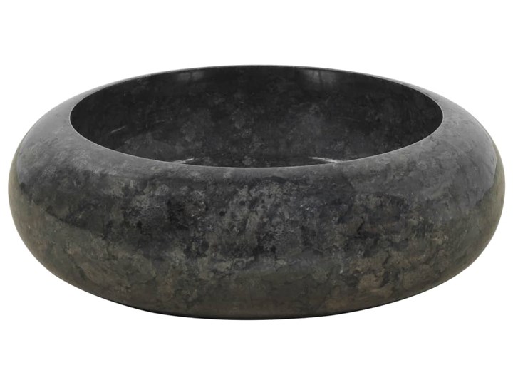 vidaXL Umywalka, 40 x 12 cm, marmurowa, czarna Kamień naturalny Szerokość 40 cm Okrągłe Kolor Czarny