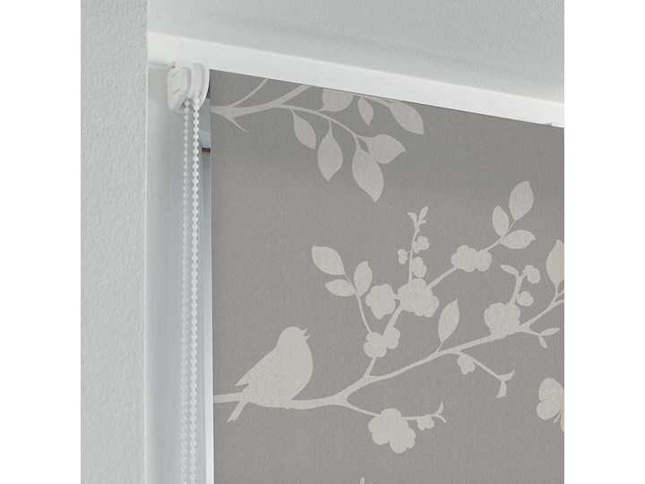 Roleta okienna JAPANESE, 60 x 180 cm, taupe z motywem ptaków