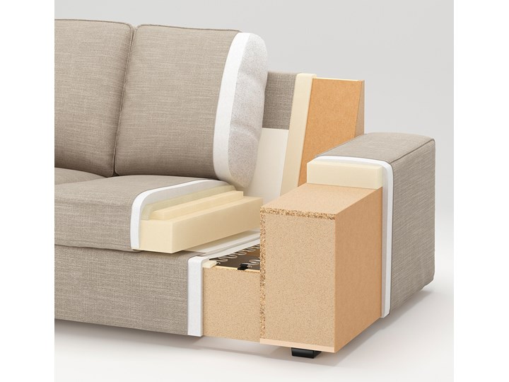 KIVIK Sofa narożna 5-osobowa Wysokość 83 cm Szerokość 297 cm W kształcie L Stała konstrukcja Wysokość 45 cm Szerokość 257 cm Strona Lewostronne
