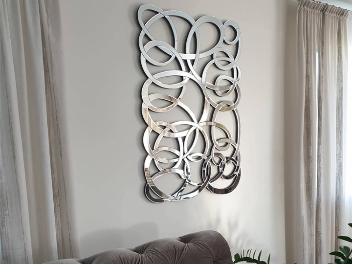 Lustro dekoracyjne 12TM053 80 x 120 cm Nieregularne Lustro bez ramy Kategoria Lustra Ścienne Pomieszczenie Salon