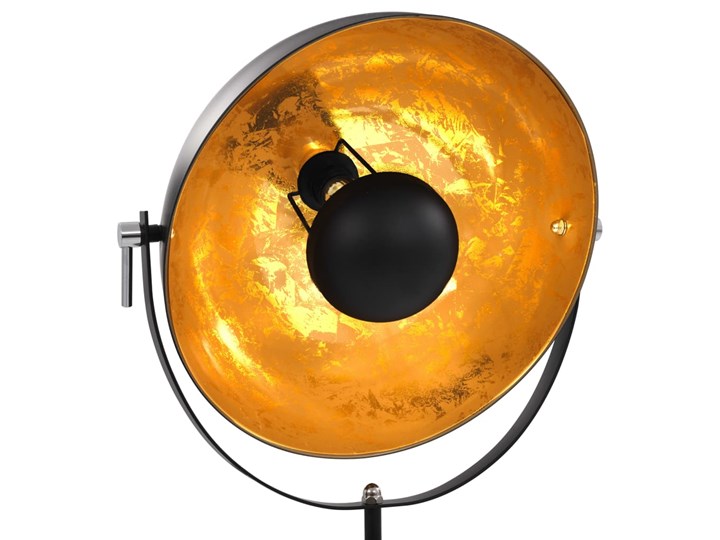 vidaXL Lampa stojąca, E27, czarno-złota, 41 cm Lampa z kloszem Metal Kolor Czarny Lampa do czytania Styl Nowoczesny