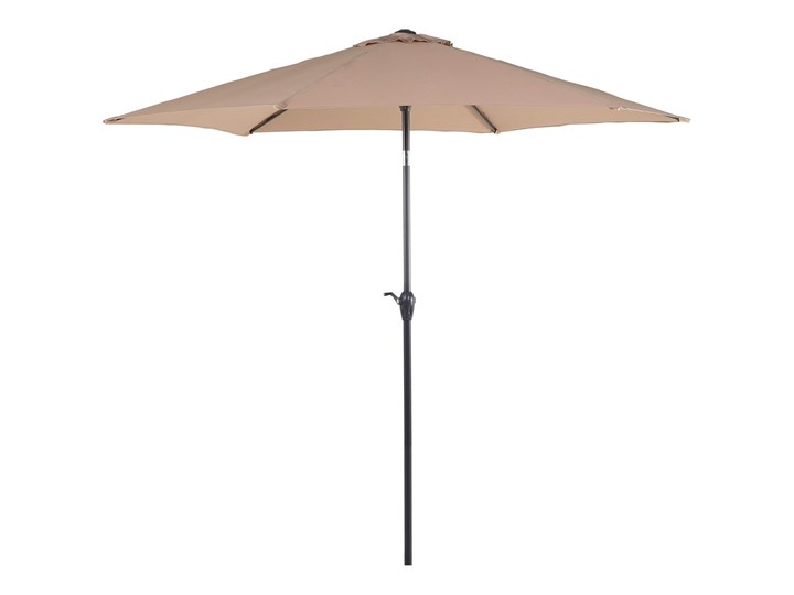 Parasol ogrodowy brązowoszary składany 270 x 230 cm odchylany z korbą Kolor Brązowy Parasole Kategoria Parasole ogrodowe