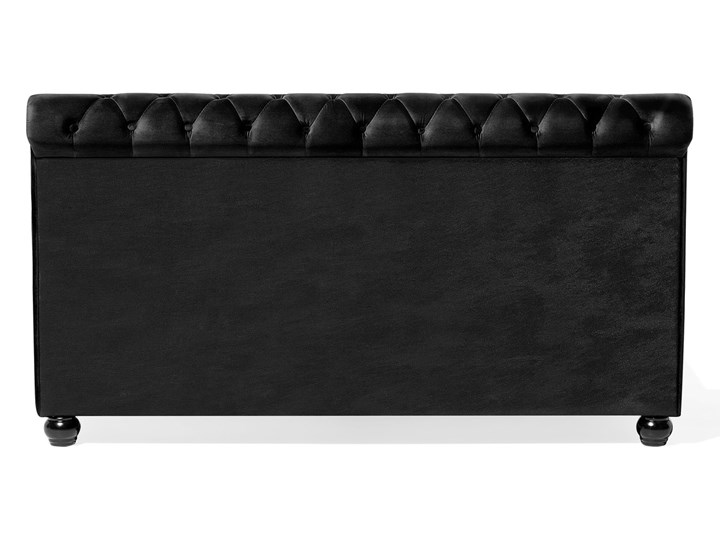 Łóżko ze stelażem czarne welurowe 160 x 200 cm z zagłówkiem pikowane styl glamour Łóżko tapicerowane Kolor Czarny