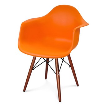 Krzesło nowoczesne stylowe na drewnianych wenge nogach do salonu restauracji pomarańczowe 211 AB
