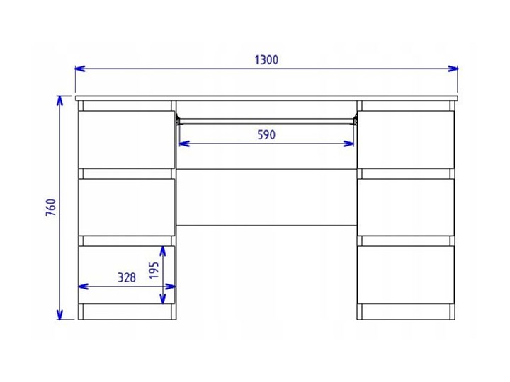 Biurko dla ucznia Liner 2X - beton Głębokość 130 cm Głębokość 51 cm Styl Nowoczesny Płyta meblowa Szerokość 51 cm Kategoria Biurka