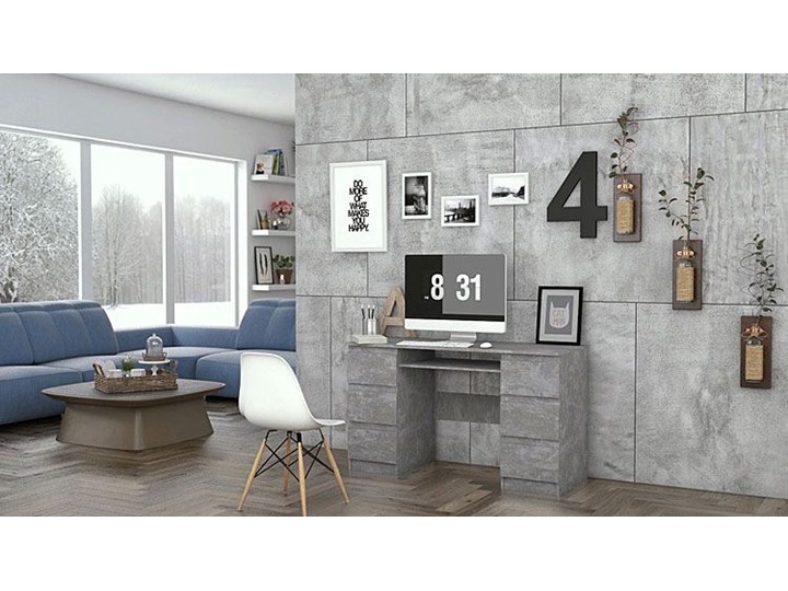 Biurko dla ucznia Liner 2X - beton Szerokość 51 cm Głębokość 130 cm Płyta meblowa Głębokość 51 cm Kategoria Biurka