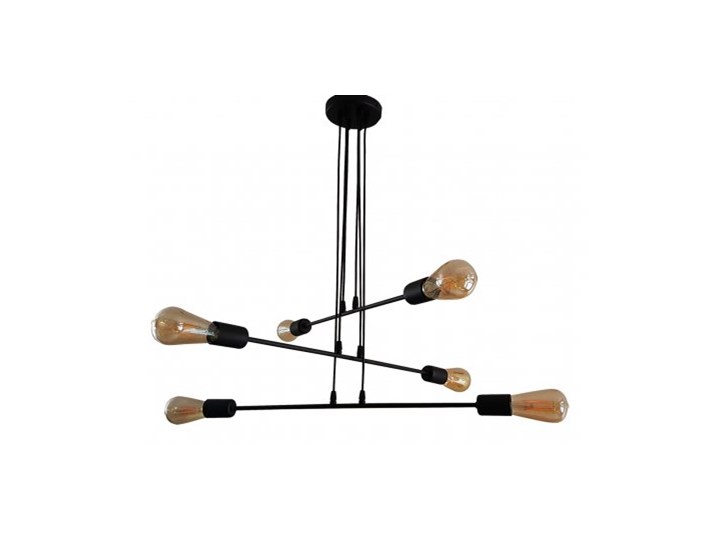 BJORN Lampa wisząca loft 6 płomienna Styl Klasyczny Żyrandol Metal Kolor Czarny