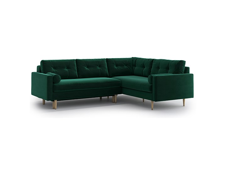 Narożnik Esme z funkcją spania, Bottle Green, lewy Szerokość 242 cm Nóżki Na nóżkach