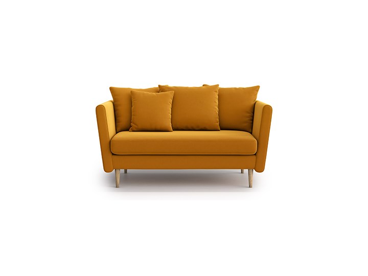 Sofa 2-osobowa Joleen, Golden Velvet Głębokość 88 cm Stała konstrukcja Typ Gładkie Wielkość Dwuosobowa