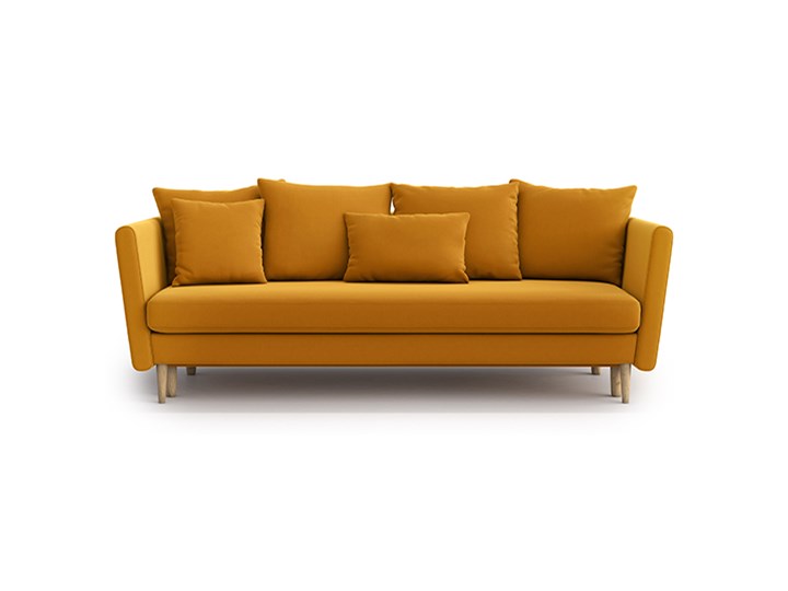 Sofa Joleen 3-osobowa z funkcją spania, Golden Velvet Głębokość 88 cm Stała konstrukcja Szerokość 223 cm Funkcje Z pojemnikiem na pościel