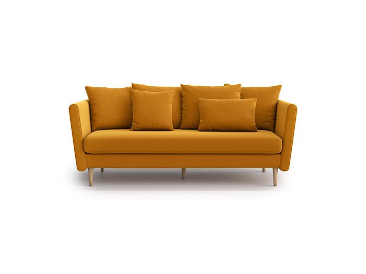 Sofa 3-osobowa Joleen, Golden Velvet Głębokość 88 cm Stała konstrukcja Szerokość 200 cm Boki Z bokami