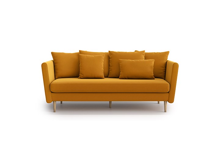 Sofa 3-osobowa Joleen, Golden Velvet Typ Gładkie Głębokość 88 cm Stała konstrukcja Pomieszczenie Salon