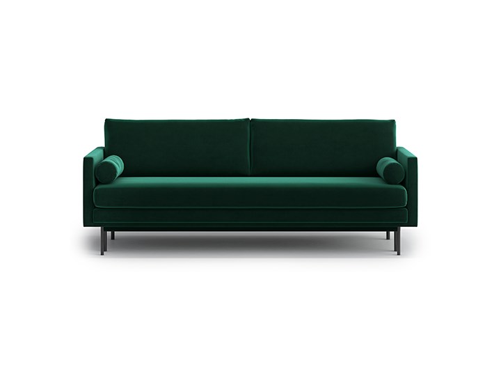 Sofa Blues z funkcją spania, Bottle Green Wersalka Głębokość 95 cm Wielkość Trzyosobowa