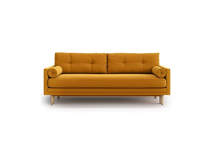Sofa Amy z funkcją spania, Golden Velvet Szerokość 210 cm Głębokość 95 cm Stała konstrukcja Rozkładanie Rozkładana