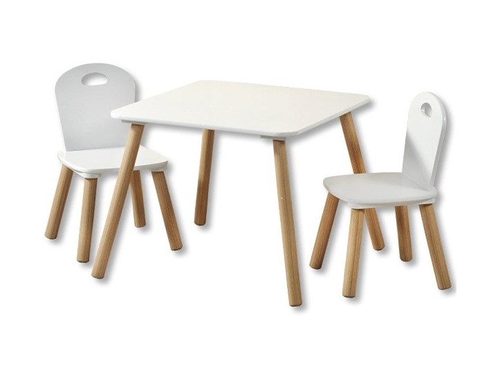 Zestaw mebelków dla dzieci: stolik + 2 krzesełka, kolor biały, Kesper W zestawie Ze stolikiem i krzesłami Pomieszczenie Pokój przedszkolaka