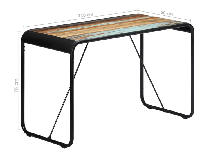 Stół z drewna odzyskanego Relond 2X – wielokolorowy Szerokość 60 cm Drewno Długość 60 cm Kategoria Stoły kuchenne Długość 118 cm Wysokość 76 cm Kształt blatu Prostokątny