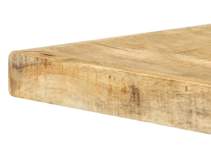 Stół jadalniany z litego drewna Mirun – jasny brąz i czarny Szerokość 90 cm Długość 180 cm Długość 90 cm Drewno Wysokość 76 cm Styl Industrialny