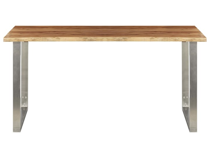 Stół industrialny z akacji Eluwin 2X – brązowy Kolor Beżowy Wysokość 75 cm Drewno Długość 80 cm Szerokość 80 cm Kategoria Stoły kuchenne