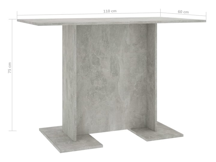 Stół loftowy drewniany Rivers – betonowy szary Styl Minimalistyczny Wysokość 75 cm Drewno Styl Skandynawski