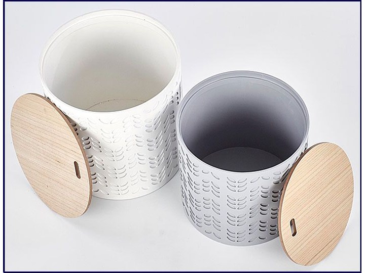 Zestaw dwóch okrągłych stolików Sisi - biel + popiel Styl Minimalistyczny Zestaw stolików Wysokość 40 cm Kolor Biały