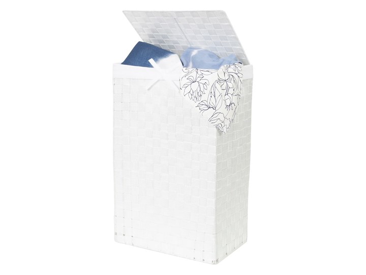 Biały kosz na pranie z pokrywką Compactor Laundry Basket Linen, wys. 60 cm Kategoria