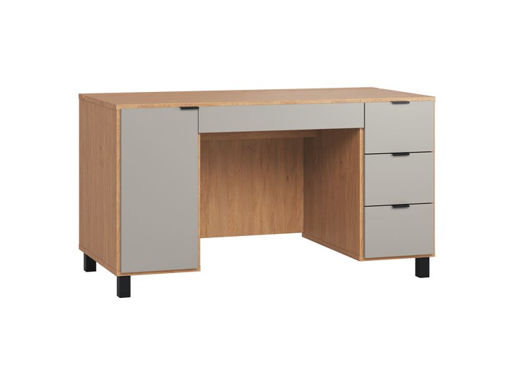 Biurko 140 Biurko tradycyjne Metal Szerokość 140 cm Drewno Głębokość 65 cm Styl Nowoczesny