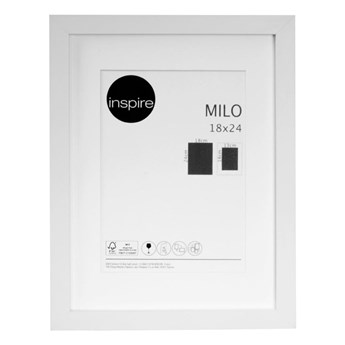 Ramka na zdjęcia Milo 18 x 24 cm biała MDF Inspire