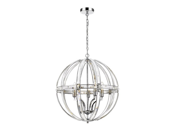 Lampa wisząca ORLANDO P05735CH Cosmolight P05735CH Kryształ Lampa z kryształkami Metal Szkło Kolor Srebrny