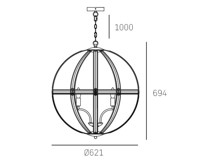 Lampa wisząca ORLANDO P05735CH Cosmolight P05735CH Kryształ Metal Kategoria Lampy wiszące Lampa z kryształkami Szkło Kolor Srebrny