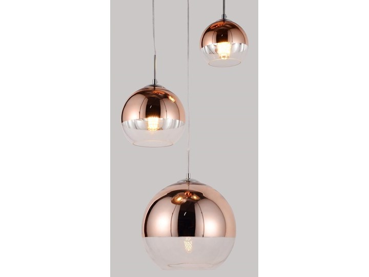 NOWOCZESNA LAMPA WISZĄCA RÓŻOWE ZŁOTO VERONI TRIO Ilość źródeł światła 3 źródła Lampa z kloszem Szkło Lampa z abażurem Metal Kolor Złoty