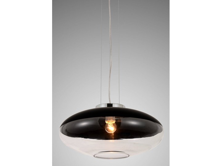 NOWOCZESNA LAMPA WISZĄCA CZARNA RAVEO D40 Chrom Lampa z abażurem Kategoria Lampy wiszące Metal Szkło Lampa z kloszem Ilość źródeł światła 1 źródło