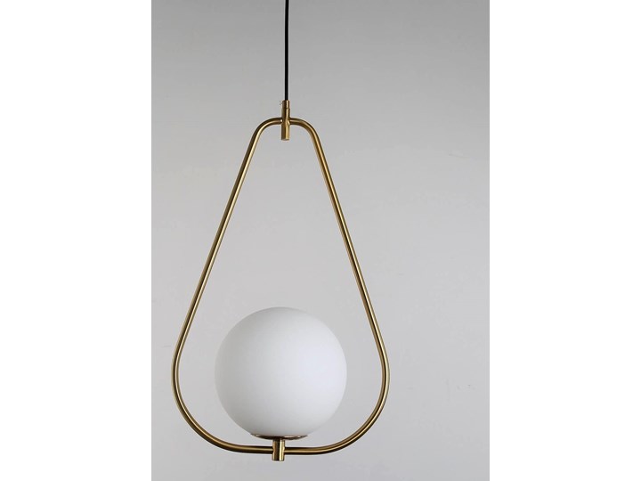 NOWOCZESNA LAMPA WISZĄCA BIAŁA FORNERI D20 Lampa z kloszem Metal Pomieszczenie Jadalnia Mosiądz Szkło Lampa z abażurem Ilość źródeł światła 1 źródło
