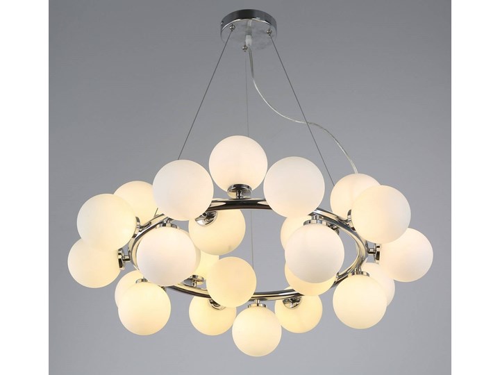 NOWOCZESNA LAMPA WISZĄCA CHROMOWANA MARSIADA W25 Lampa z kloszem Metal Szkło Lampa z abażurem Pomieszczenie Salon